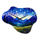 Vangogh Starry Night Over The Mountains - Asymmetric Metal Wall Clock