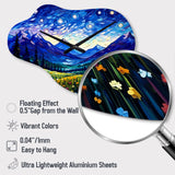 Vangogh Starry Night Over The Mountains - Asymmetric Metal Wall Clock