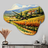 Vangogh Sunlit Vineyards II - Asymmetric Metal Wall Clock
