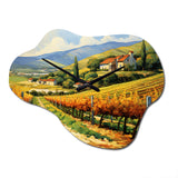 Vangogh Sunlit Vineyards II - Asymmetric Metal Wall Clock