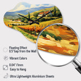 Vangogh Sunlit Vineyards II - Asymmetric Metal Wall Clock