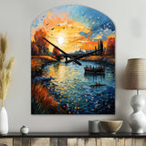 Vangogh The Bridge At Arles II - Asymmetric Metal Wall Clock