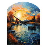 Vangogh The Bridge At Arles II - Asymmetric Metal Wall Clock
