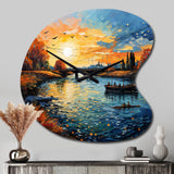 Vangogh The Bridge At Arles II - Asymmetric Metal Wall Clock