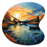 Vangogh The Bridge At Arles II - Asymmetric Metal Wall Clock