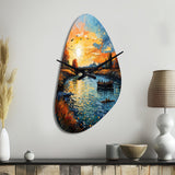 Vangogh The Bridge At Arles II - Asymmetric Metal Wall Clock