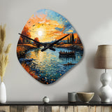 Vangogh The Bridge At Arles II - Asymmetric Metal Wall Clock