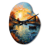 Vangogh The Bridge At Arles II - Asymmetric Metal Wall Clock