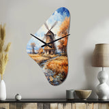 Vangogh The Old Mill - Asymmetric Metal Wall Clock