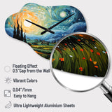 Vangogh The Swaying Cypress II - Asymmetric Metal Wall Clock