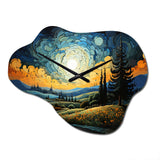 Vangogh The Swaying Cypress III - Asymmetric Metal Wall Clock