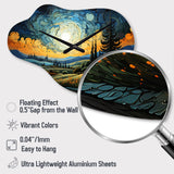 Vangogh The Swaying Cypress III - Asymmetric Metal Wall Clock