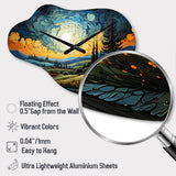 Vangogh The Swaying Cypress III - Asymmetric Metal Wall Clock