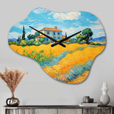 Vangogh The Yellow House In Arles II - Asymmetric Metal Wall Clock