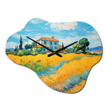 Vangogh The Yellow House In Arles II - Asymmetric Metal Wall Clock