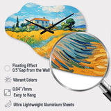 Vangogh The Yellow House In Arles II - Asymmetric Metal Wall Clock