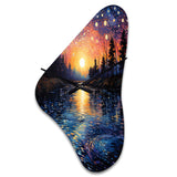 Vangogh Twilight Reflections Pointillism - Asymmetric Metal Wall Clock