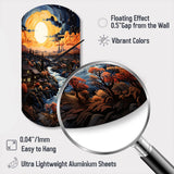 Vangogh Village At Sunset I - Asymmetric Metal Wall Clock