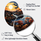Vangogh Village At Sunset I - Asymmetric Metal Wall Clock