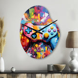 Video Game Pixel Pop I - Asymmetric Metal Wall Clock