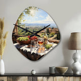Vineyard Rendezvous In Rioja I - Asymmetric Metal Wall Clock