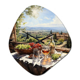 Vineyard Rendezvous In Rioja I - Asymmetric Metal Wall Clock