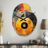 Colorful Retro Vinyl I - Asymmetric Metal Wall Clock
