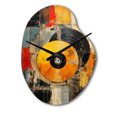 Colorful Retro Vinyl I - Asymmetric Metal Wall Clock