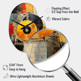 Colorful Retro Vinyl I - Asymmetric Metal Wall Clock