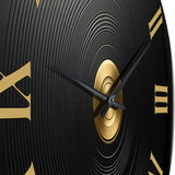 Black and Gold Vinyl Serenade II - Fashion Metal Wall Clock