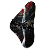 Grey and Red Waterfall Of Eternity II - Asymmetric Metal Wall Clock