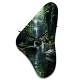 Waterfall Hidden Oasis Forest II - Asymmetric Metal Wall Clock