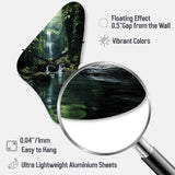 Waterfall Hidden Oasis Forest II - Asymmetric Metal Wall Clock