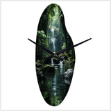 Waterfall Hidden Oasis Forest II - Asymmetric Metal Wall Clock