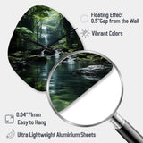 Waterfall Hidden Oasis Forest II - Asymmetric Metal Wall Clock