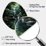 Waterfall Hidden Oasis Forest II - Asymmetric Metal Wall Clock
