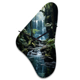 Waterfall Hidden Oasis I - Asymmetric Metal Wall Clock
