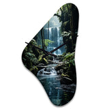 Waterfall Hidden Oasis I - Asymmetric Metal Wall Clock