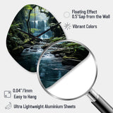 Waterfall Hidden Oasis I - Asymmetric Metal Wall Clock