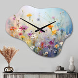 Wildflowers Blossoming Dreams - Asymmetric Metal Wall Clock