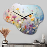 Wildflowers Blossoming Dreams - Asymmetric Metal Wall Clock