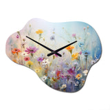Wildflowers Blossoming Dreams - Asymmetric Metal Wall Clock