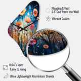 Wildflowers Whimsical Blooms Pointillism II - Asymmetric Metal Wall Clock