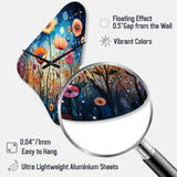 Wildflowers Whimsical Blooms Pointillism II - Asymmetric Metal Wall Clock