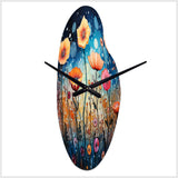 Wildflowers Whimsical Blooms Pointillism II - Asymmetric Metal Wall Clock