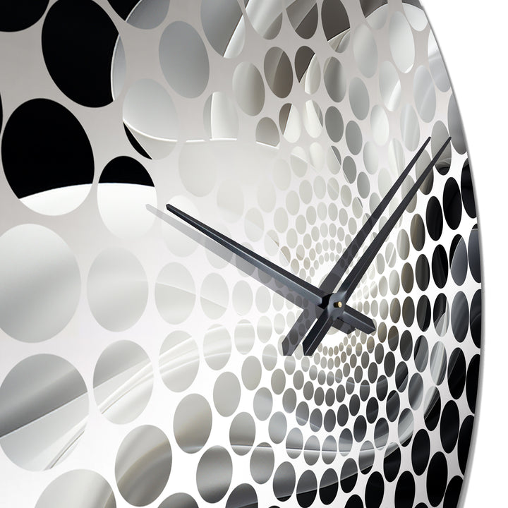 White Black Abstract Turbulence - Architecture Metal Wall Clock