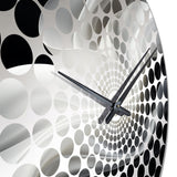 White Black Abstract Turbulence - Architecture Metal Wall Clock