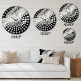 White Black Abstract Turbulence - Architecture Metal Wall Clock