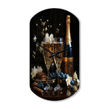 Champagne Bubbly Grapes I - Asymmetric Metal Wall Clock