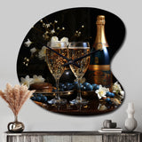 Champagne Bubbly Grapes I - Asymmetric Metal Wall Clock
